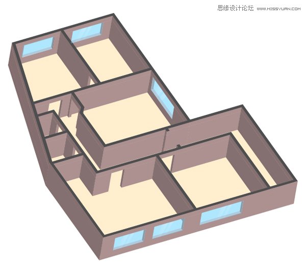 Illustrator创建一个3D楼层户型图教程,PS教程,图老师教程网