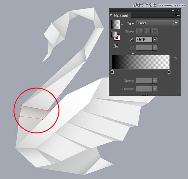 Illustrator绘制折纸风格的天鹅图标教程,PS教程,图老师教程网