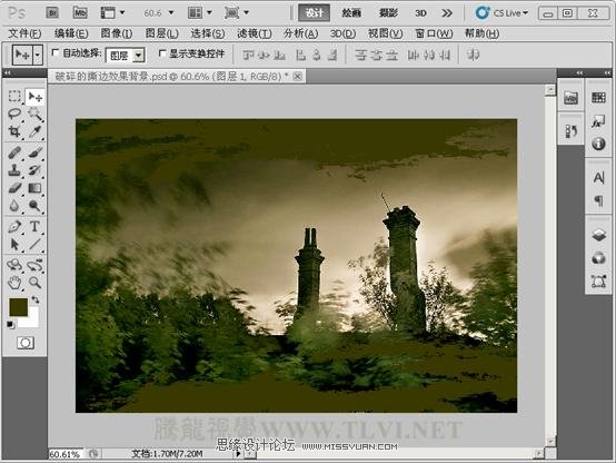 Photoshop CS5画笔工具：制作破碎的撕边效果,PS教程,图老师教程网