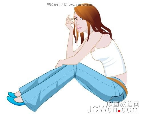 Illustrator插画人物系列之清纯美女的绘制,PS教程,图老师教程网