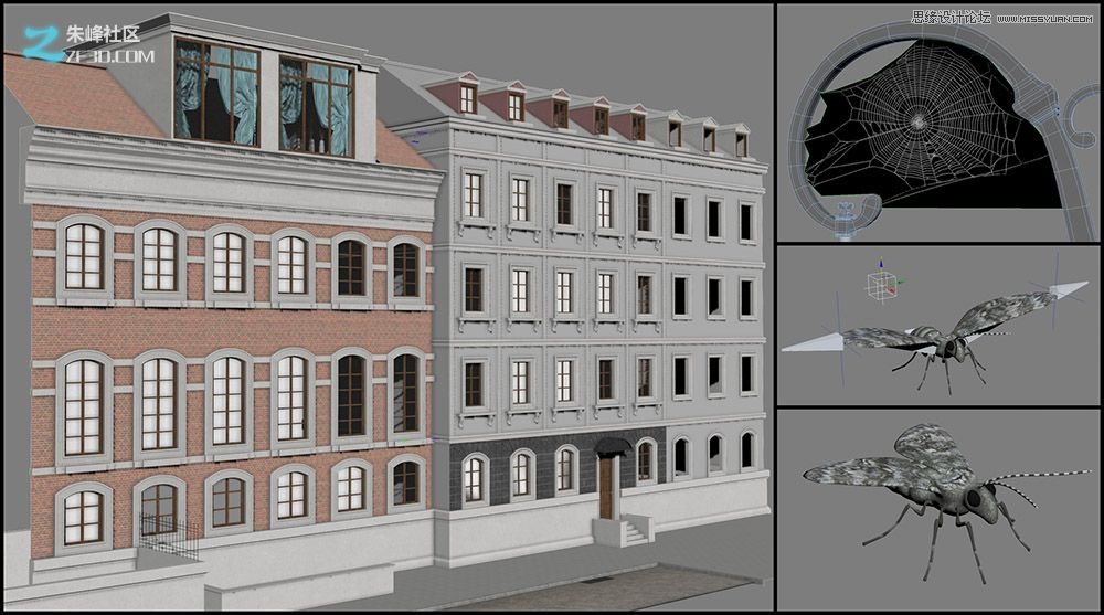 3dmax制作欧式风格的墙壁路灯效果,PS教程,图老师教程网