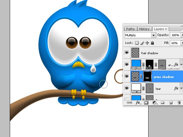 Photoshop绘制可爱的Twriter小鸟教程,PS教程,图老师教程网
