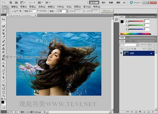 Photoshop CS5画笔工具：制作真实的水底气泡,PS教程,图老师教程网