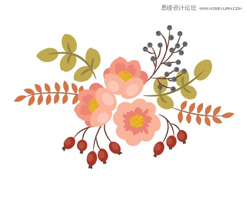 Illustrator绘制复古典雅风格的花朵花藤,PS教程,图老师教程网