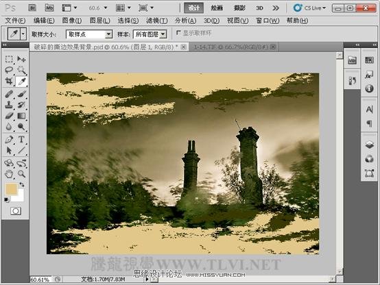 Photoshop CS5画笔工具：制作破碎的撕边效果,PS教程,图老师教程网