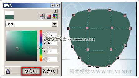 使用CorelDRAW中的“交互式网格填充”工具填充对象,PS教程,图老师教程网