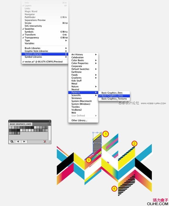 Illustrator制作太空中的怀旧几何矢量,PS教程,图老师教程网