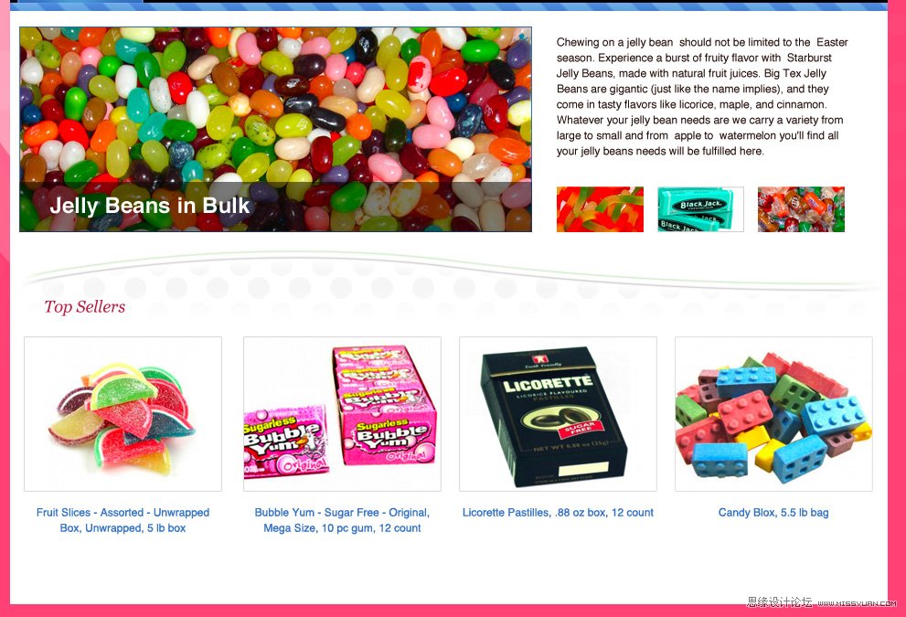 Photoshop制作一个糖果店网站教程,PS教程,图老师教程网
