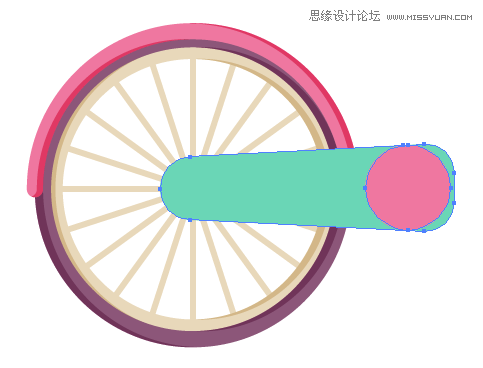 Illustrator绘制矢量风格的自行车效果图,PS教程,图老师教程网