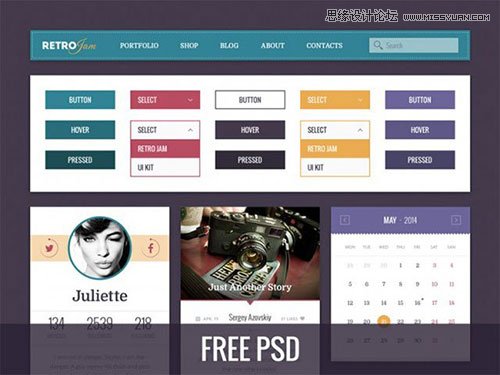 精选国外2014年7月最新的UI套装PSD素材,PS教程,图老师教程网