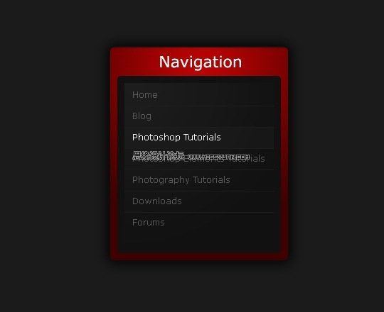 Photoshop制作质感网页导航条文字效果,PS教程,图老师教程网