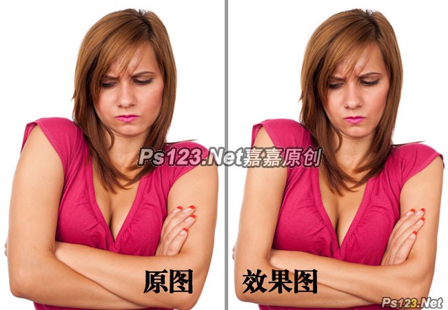 Photoshop利用滤镜简单给美女减肥,PS教程,图老师教程网