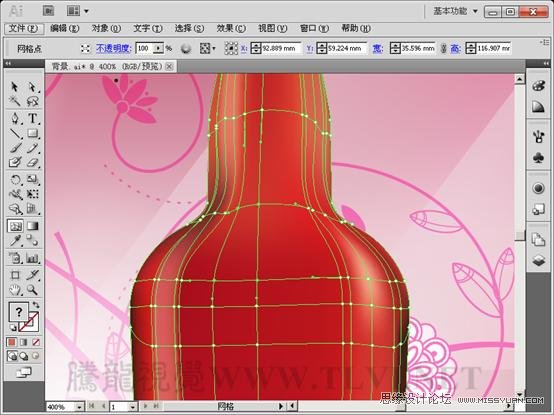 Illustrator CS5教程：使用网格填充设计海报效果,PS教程,图老师教程网