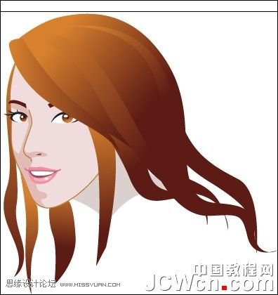 Illustrator插画人物系列之清纯美女的绘制,PS教程,图老师教程网