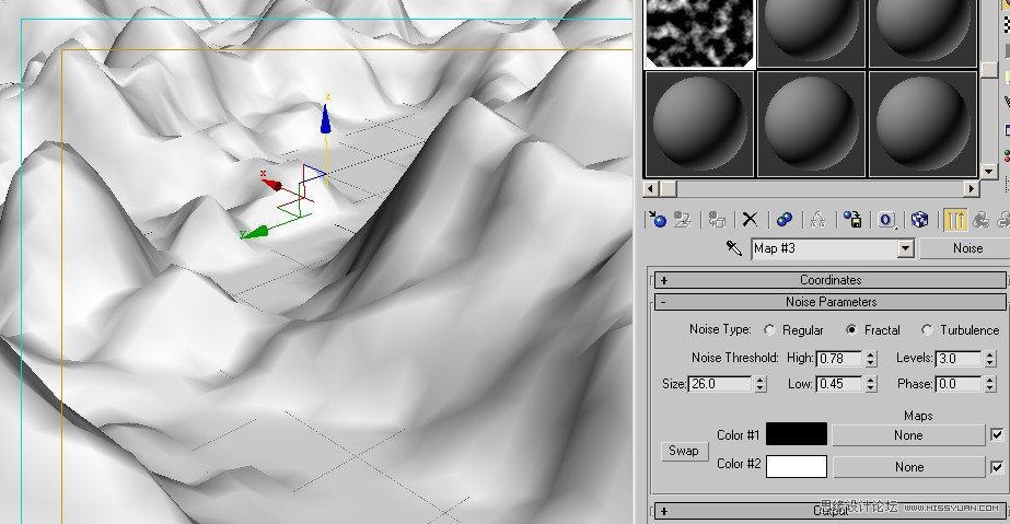 3Dmax实例教程：简单的制作山峰,PS教程,图老师教程网