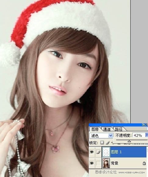 Photoshop把美女图片转为粉色的手绘效果,PS教程,图老师教程网