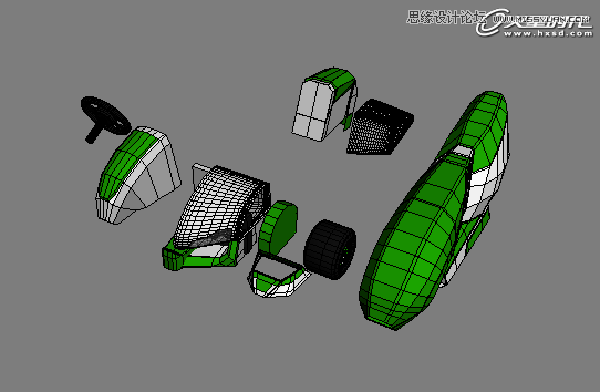 3ds Max制作绿色风格的跑跑卡丁车,PS教程,图老师教程网