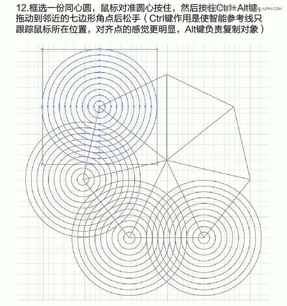 Illustrator绘制漂亮的叠加圆环效果图,PS教程,图老师教程网