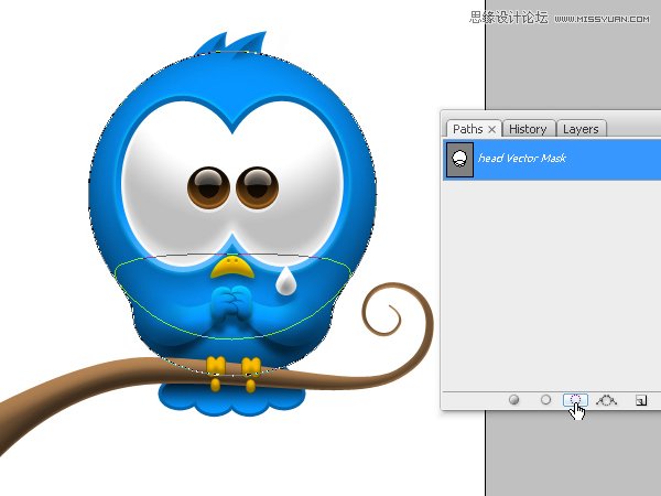 Photoshop绘制可爱的Twriter小鸟教程,PS教程,图老师教程网