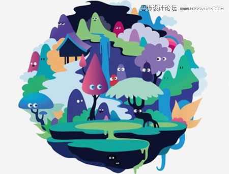 Illustrator绘制抽象唯美的插画教程,PS教程,图老师教程网