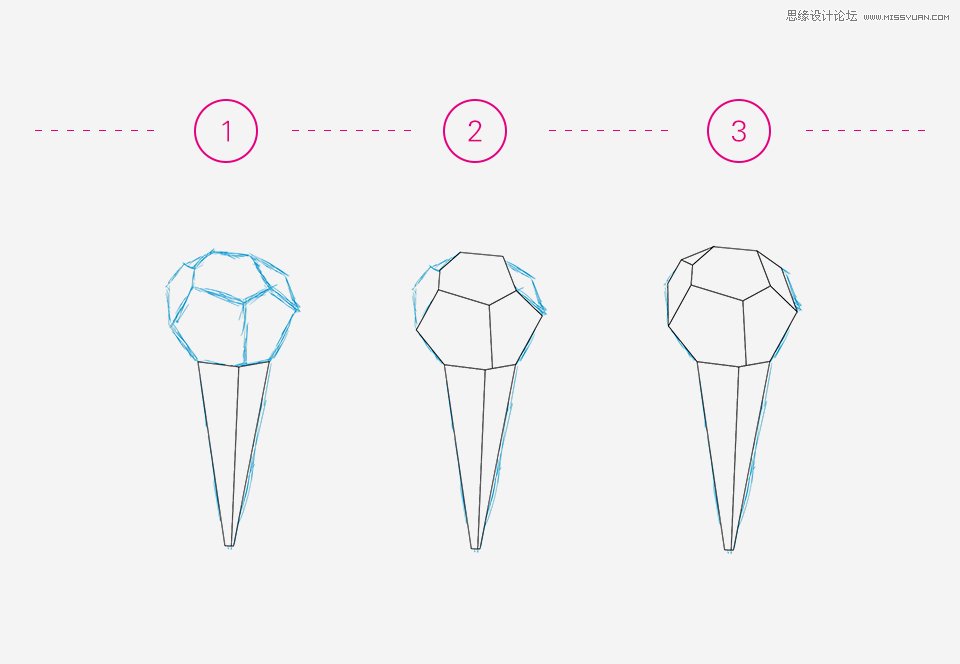 Illustrator绘制可爱的多边形纸艺效果雪糕,PS教程,图老师教程网
