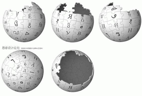 浅谈维基百科的新版LOGO设计,PS教程,图老师教程网