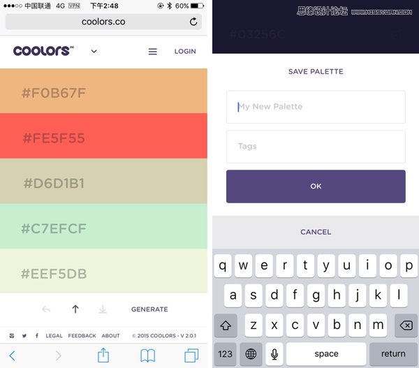 自动生成上千款热门配色色板的Coolors,PS教程,图老师教程网