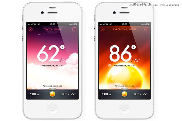 49款优秀的天气类APP界面设计欣赏,PS教程,图老师教程网