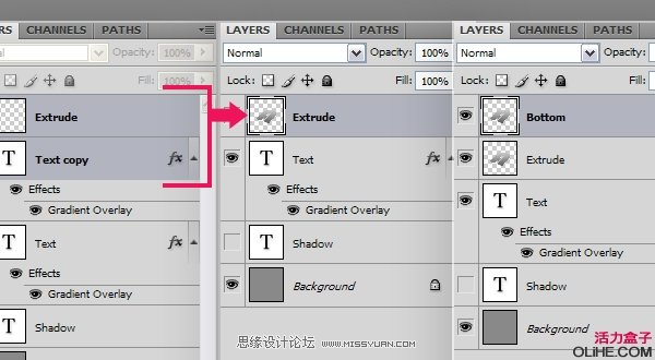 Photoshop制作七彩多层水晶字体教程,PS教程,图老师教程网