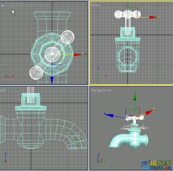 3D MAX建模教程：制作水笼头建模教程,PS教程,图老师教程网