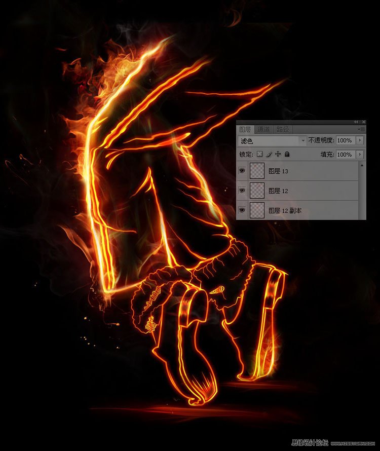 Photoshop制作炫酷的火焰线条效果,PS教程,图老师教程网