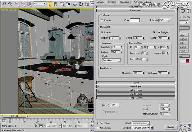 3ds Max打造西方开放式厨房局部场景,PS教程,图老师教程网
