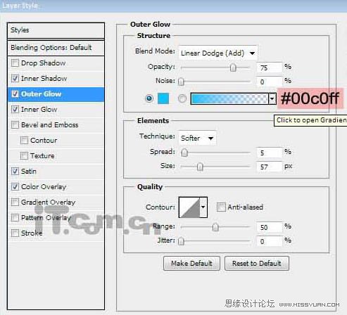 Photoshop制作发着蓝光的金属立体字,PS教程,图老师教程网