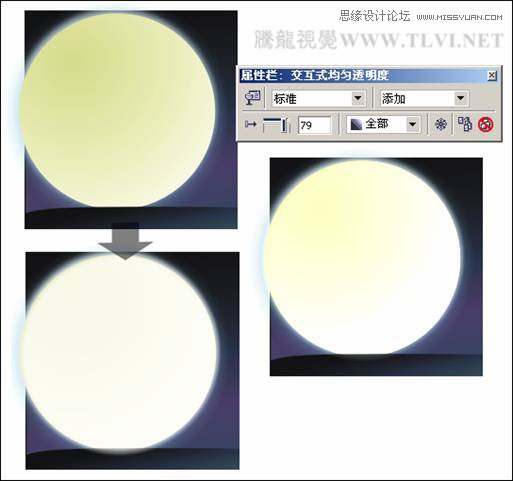 CorelDRAW绘制月圆之夜飞逝的流星教程,PS教程,图老师教程网