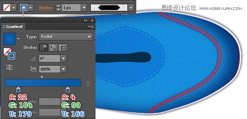 Illustrator绘制蓝色逼真的运动鞋教程,PS教程,图老师教程网