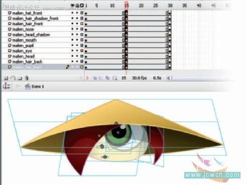 Flash cs3鼠绘教程：绘制摇动的卡通头像,PS教程,图老师教程网