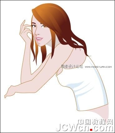 Illustrator插画人物系列之清纯美女的绘制,PS教程,图老师教程网