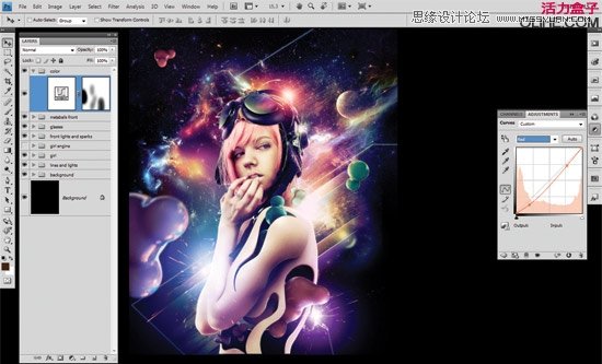 Photoshop创建星云背景美女效果,PS教程,图老师教程网