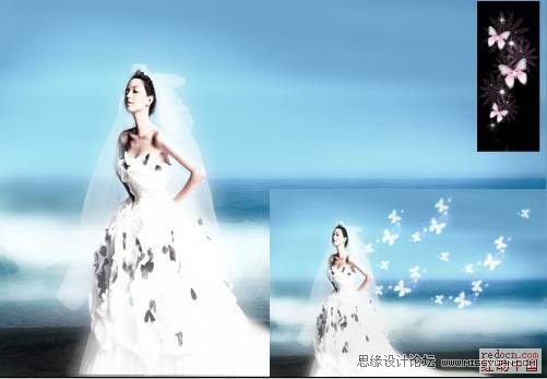 Photoshop合成梦幻效果的婚纱照片,PS教程,图老师教程网