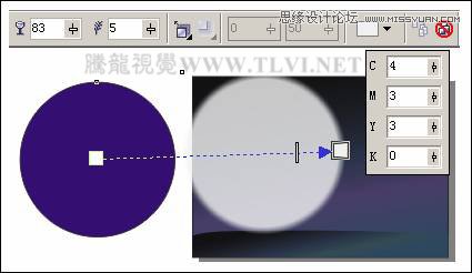 CorelDRAW绘制月圆之夜飞逝的流星教程,PS教程,图老师教程网