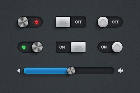 90个免费漂亮的切换开关按钮PSD素材,PS教程,图老师教程网