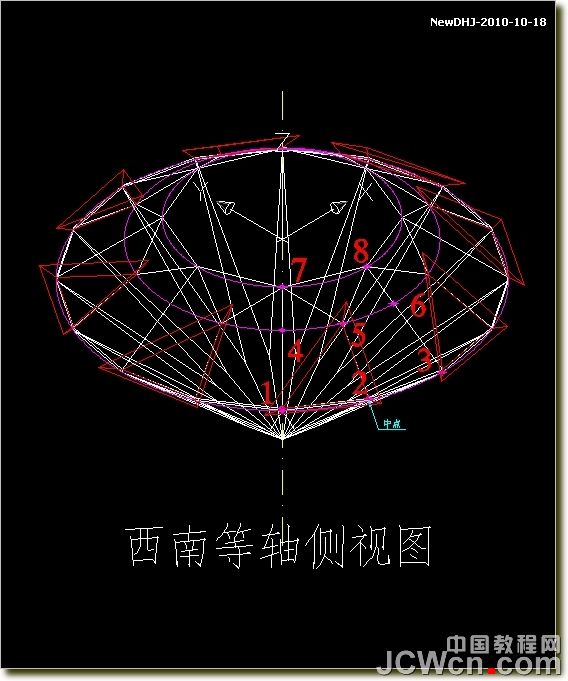 AutoCAD建模教程：绘制八心八箭的钻石,PS教程,图老师教程网