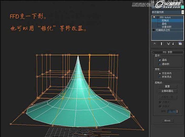 3ds Max教你如何制作圆锥形状的尖塔,PS教程,图老师教程网