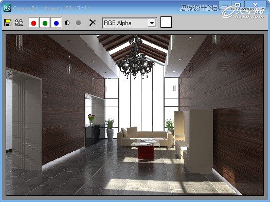 3ds Max制作接待厅阳光表现效果图,PS教程,图老师教程网