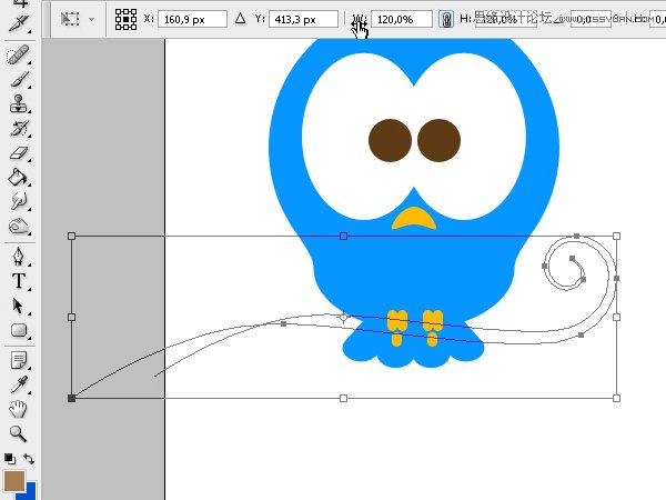 Photoshop绘制可爱的Twriter小鸟教程,PS教程,图老师教程网