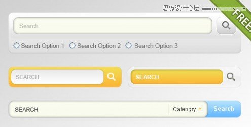 45个经典的免费搜索框设计PSD素材,PS教程,图老师教程网