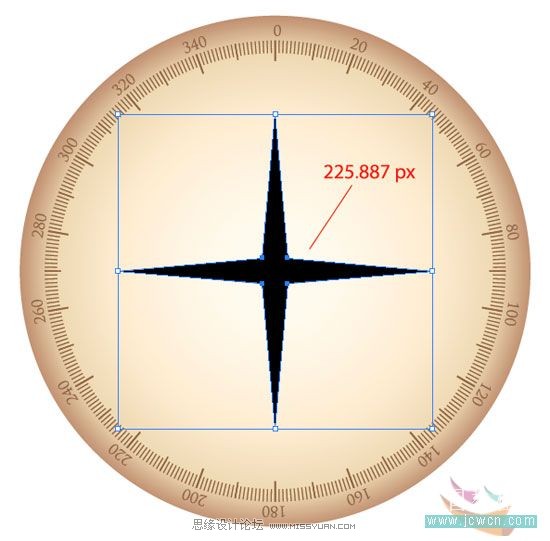 Illustrator简单绘制金色指南针,PS教程,图老师教程网