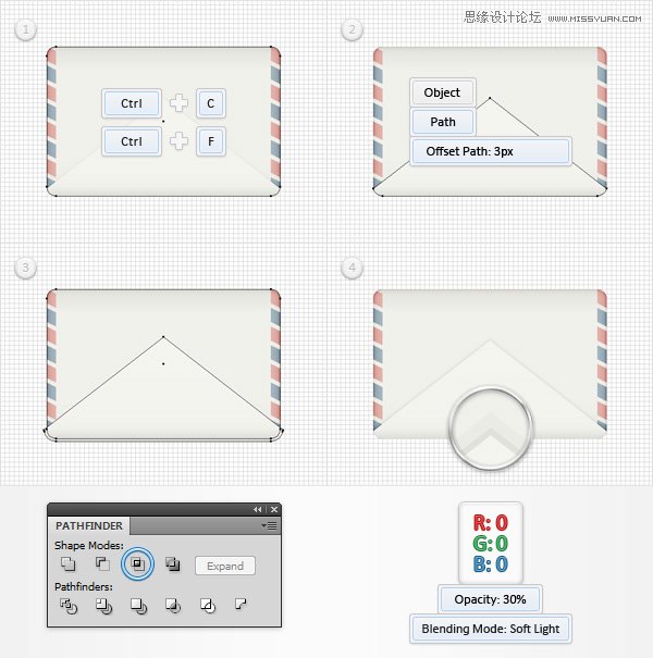 Illustrator绘制卡通风格的信封图标,PS教程,图老师教程网