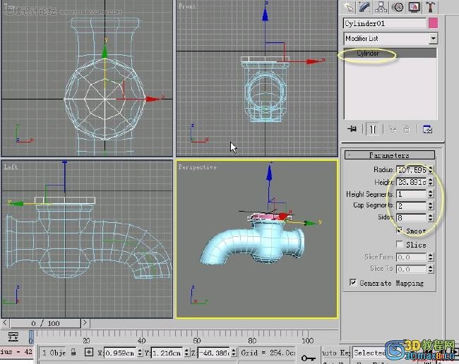 3D MAX建模教程：制作水笼头建模教程,PS教程,图老师教程网