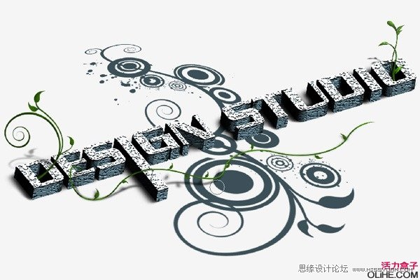 Photoshop设计一款花纹3D文字效果,PS教程,图老师教程网